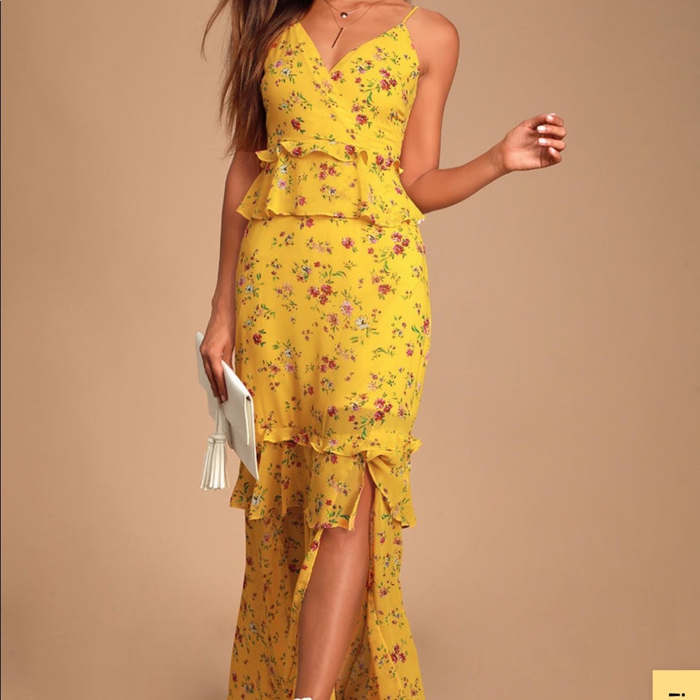 Yellow Floral Maxi Dress